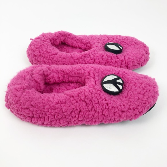 Abound Womens Slipper Sock M/L Hot Pink Peace Round Toe Slip-On NWOT - Picture 4 of 7
